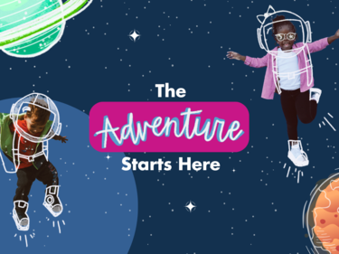 Kindergarten Registration Graphic that is space themed.