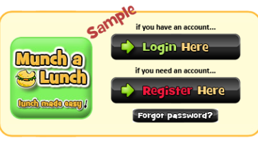 MunchaLunch login screen