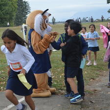 Cheering one another on as we do the Terry Fox Run together