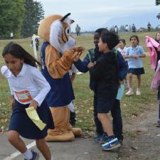 Cheering one another on as we do the Terry Fox Run together